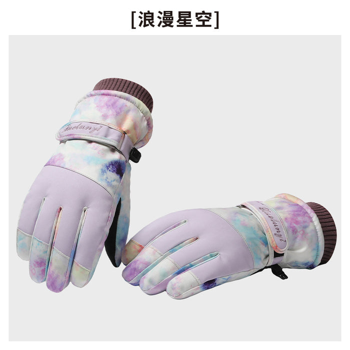 Wholesale Gloves Polyester Waterproof Warm Outdoor Skiing Touch Screen Printing JDC-GS-XiJL010