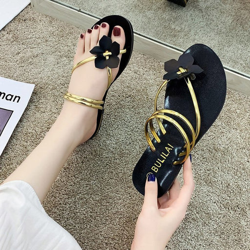 Jewelry WholesaleWholesale spring and summer two wear fashion slippers flat thong flower sandals JDC-SD-ChongW001 Sandal 宠微 %variant_option1% %variant_option2% %variant_option3%  Factory Price JoyasDeChina Joyas De China