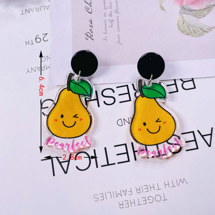 Wholesale acrylic fun graffiti transparent acrylic flower earrings MOQ≥2 JDC-ES-jiayi006