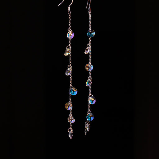 Jewelry WholesaleWholesale UFO Glass Crystal Long Earrings Tassel JDC-ES-FanM001 Earrings 梵萌 %variant_option1% %variant_option2% %variant_option3%  Factory Price JoyasDeChina Joyas De China