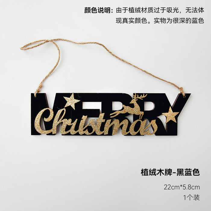 Wholesale Decorative Metal English Listing Pentagram Christmas Tree Pendant MOQ≥5 JDC-DCN-XinFan001