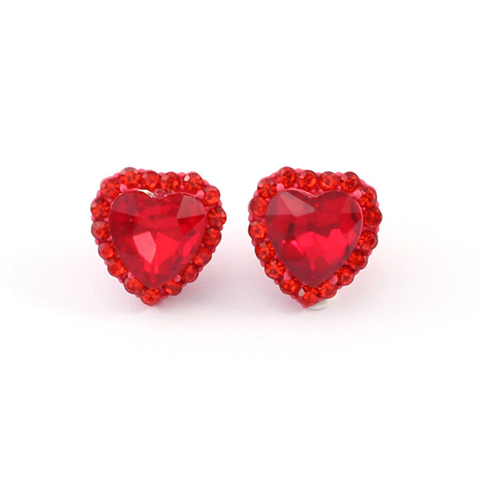 Wholesale Alloy Rainbow Color Heart Diamond Earrings JDC-ES-KenJ017