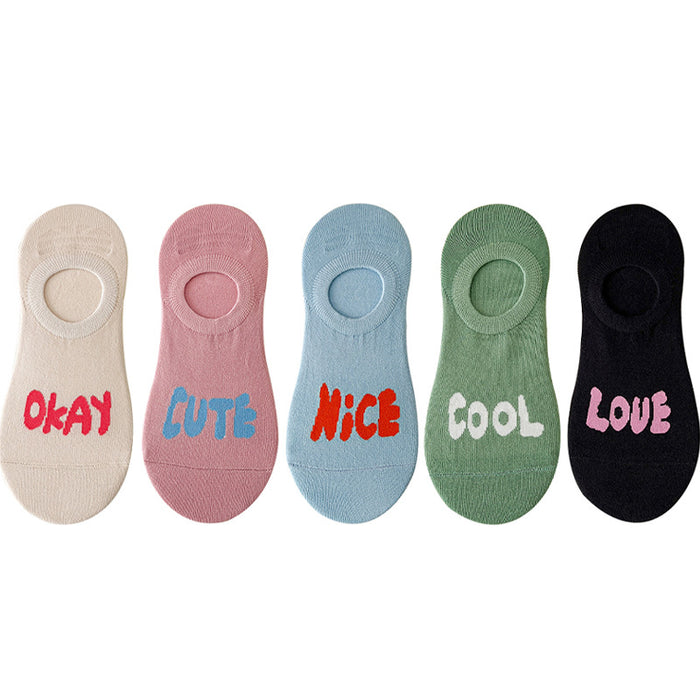 Wholesale socks summer thin boat socks cartoon socks to prevent heel drop MOQ≥3 JDC-SK-LinX004