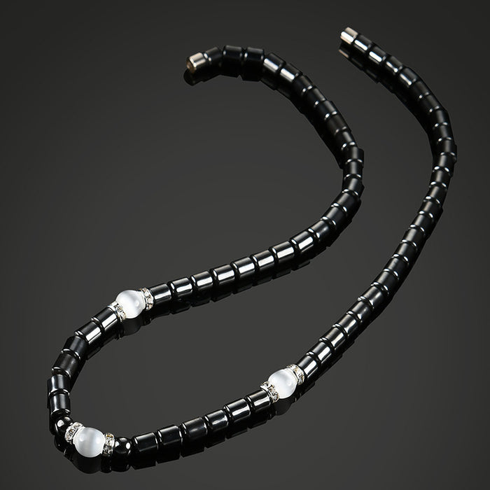 Jewelry WholesaleWholesale Black Magnet Personality Cold Style Handmade Beaded Necklace JDC-NE-L003 Necklaces 凡友 %variant_option1% %variant_option2% %variant_option3%  Factory Price JoyasDeChina Joyas De China