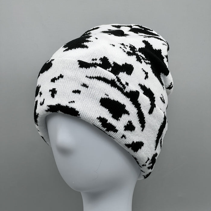 Wholesale Hat Acrylic Cow Pattern Warm Pullover Hat MOQ≥2 JDC-FH-MiHao004