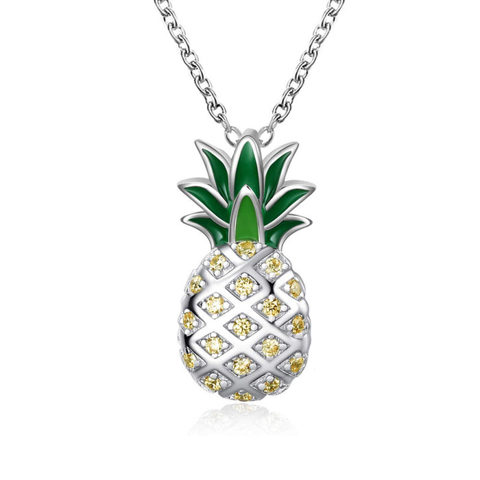 Jewelry WholesaleWholesale drip oil diamond fruit pineapple necklace JDC-NE-XunO009 necklaces 循欧 %variant_option1% %variant_option2% %variant_option3%  Factory Price JoyasDeChina Joyas De China