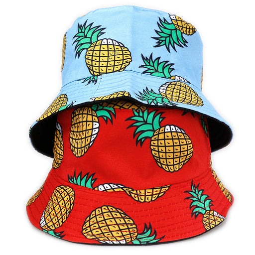 Jewelry WholesaleWholesale Double Sided Pineapple Bucket Hat Surf Sun Protection Sun Hat JDC-FH-YFan003 Fashionhat 伊帆 %variant_option1% %variant_option2% %variant_option3%  Factory Price JoyasDeChina Joyas De China