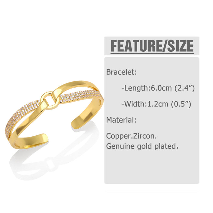 Wholesale Bracelet Copper Plated 18K Gold Zircon JDC-PREMAS-BT-007