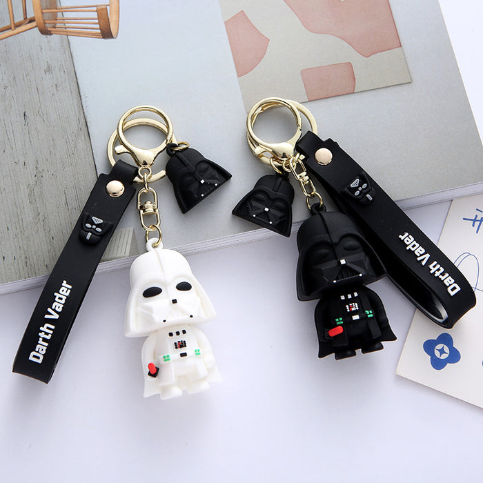 Wholesale Keychain Silicone Black and White Samurai Keychain MOQ≥2 JDC-KC-ARui001