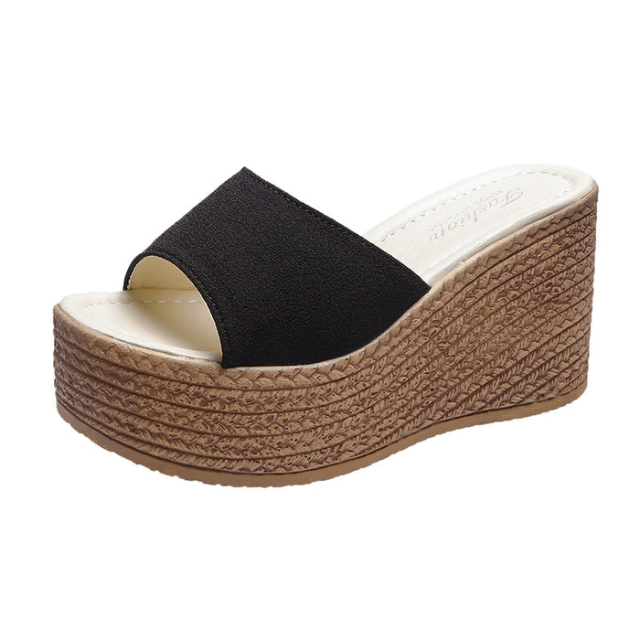 Wholesale Wedge Heel Sandals Thick Sole High Heel Muffin Bottom JDC-SD-Mingx003