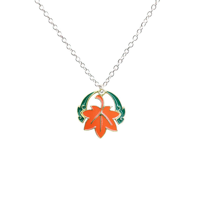 Wholesale Necklace Alloy Maple Leaf Badge Brooch Keychains Set JDC-NE-DouP004