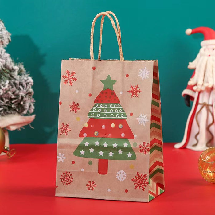 Bolsa de regalo al por mayor Kraft Paper Tree Christmas Party Bag MOQ≥12 JDC-GB-Ganrui016