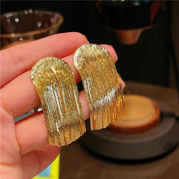 Wholesale Earrings Copper Oval Multi-Tassels JDC-ES-JiaW002