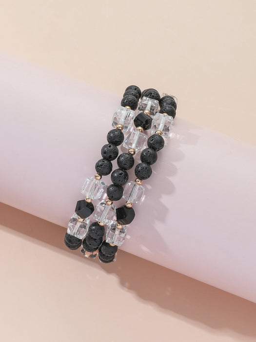 Wholesale Crystal Beaded Stitching Alloy Bracelet JDC-BT-Gaotu002