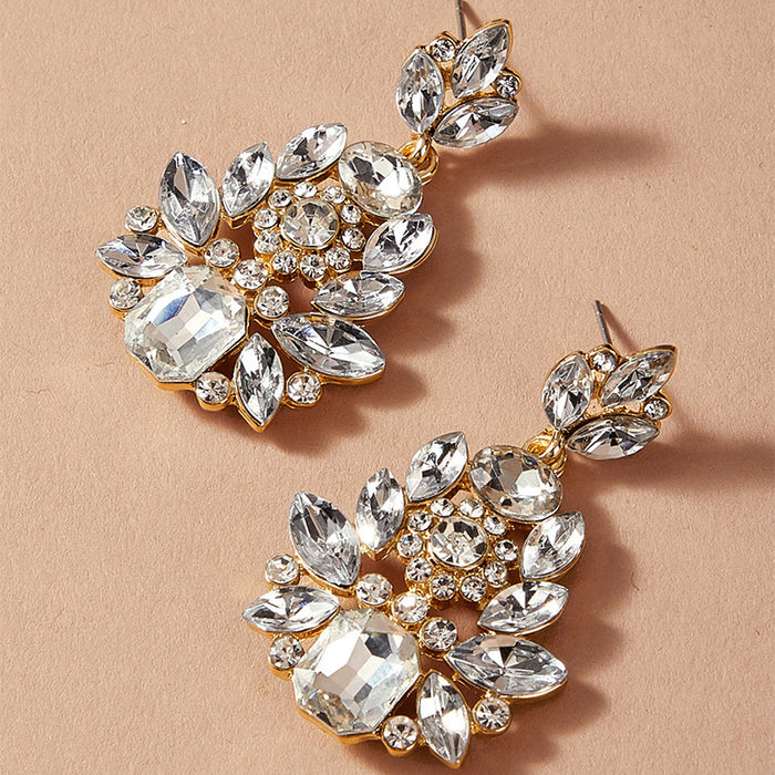 Wholesale rhinestones exaggerated diamond earrings boho MOQ≥2 JDC-ES-lingg004
