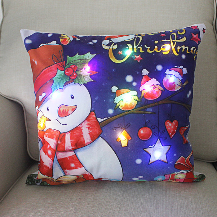 Wholesale Pillowcase Christmas Glowing Pillow LED Lights Short Plush MOQ≥2 JDC-PW-Yifan001