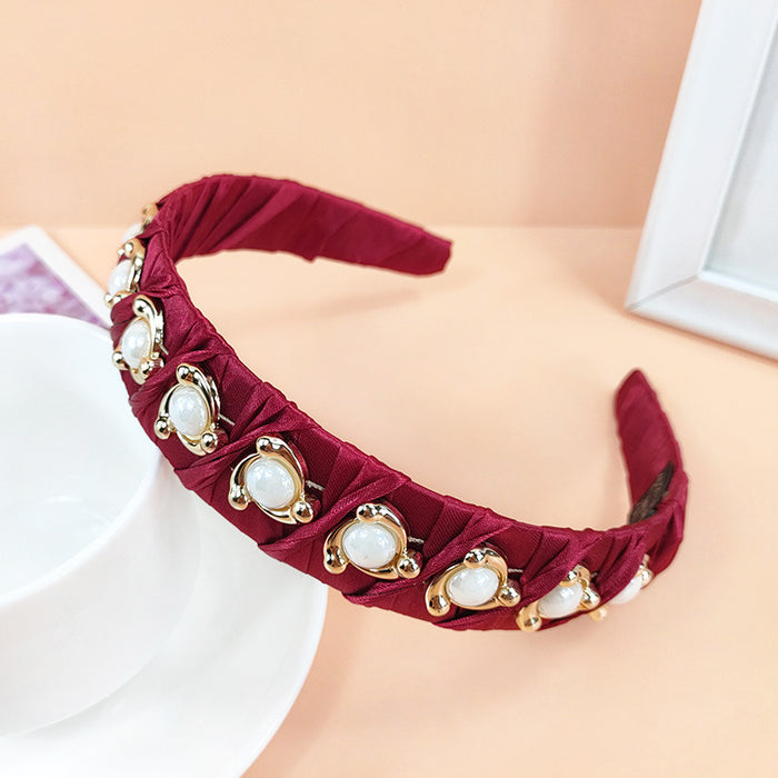 Wholesale cloth French pearl headband hand-wound JDC-HD-O123