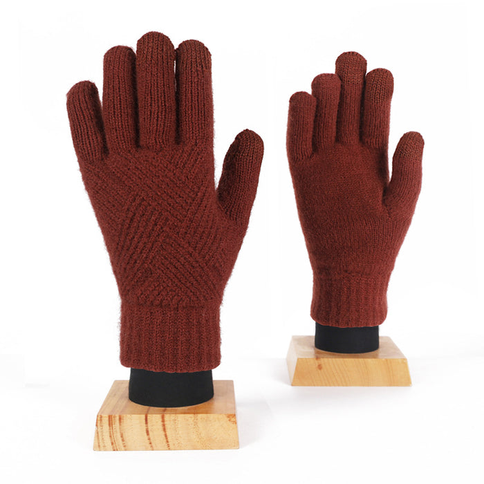 Wholesale Gloves Acrylic Winter Double Layer Warm Touch Screen JDC-GS-HongX001