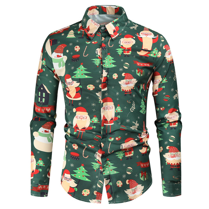 Ropa al por mayor Navidad camisas de talla grande camisas de Navidad para hombres impresión digital 3D jdc-cts-yar001