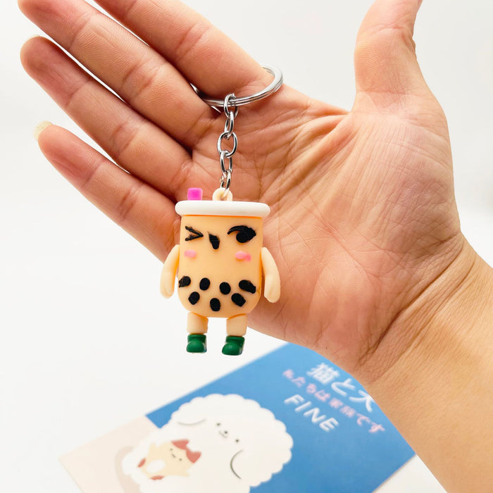 Keychains al por mayor PVC Bubble Tea Doll Toy (M) JDC-KC-Xiangy036