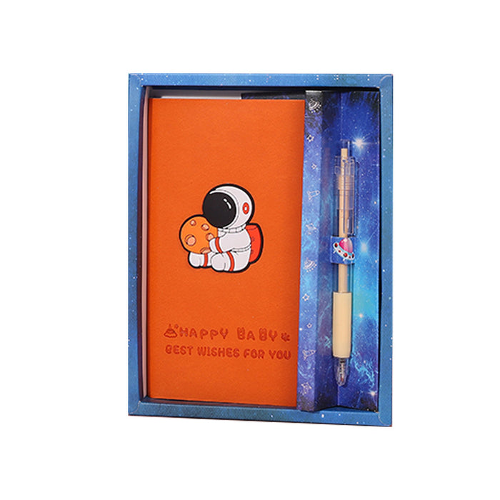 Papel de cuaderno al por mayor Astronauta Hand Ledger Gel Pen Conjunto de lápiz MOQ≥2 JDC-NK-Qiniu004