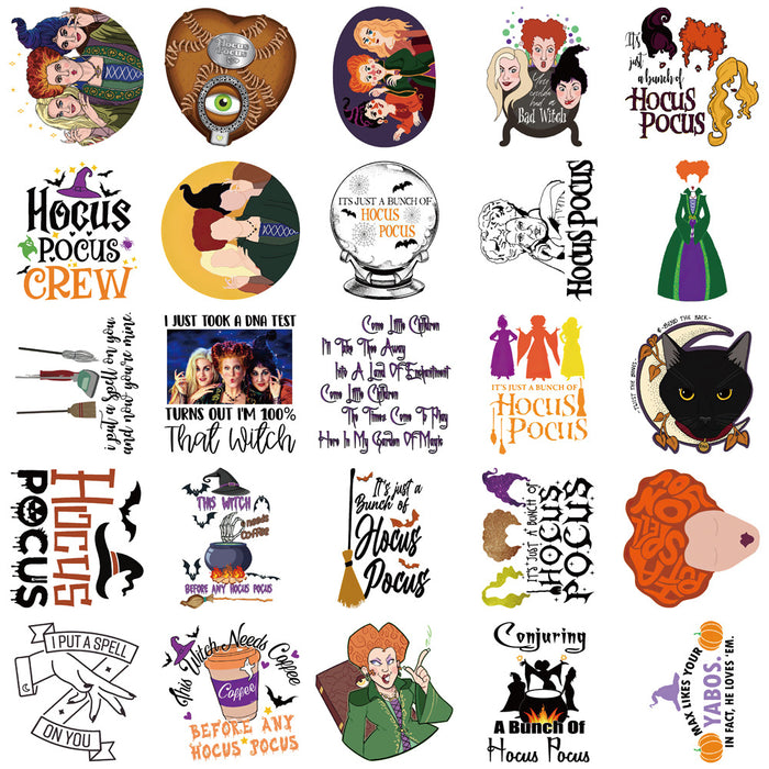Wholesale Halloween Sticker Witch Doodle Waterproof Random 100 pcs JDC-DCN-LeT001