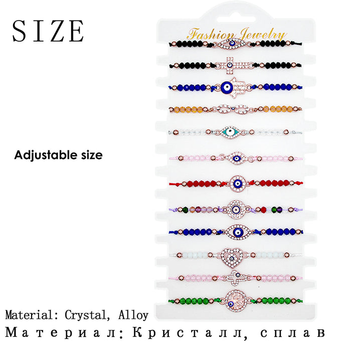 Wholesale Fashion Simple Woven Hand Beaded Crystal Bracelet JDC-BT-ZheQ030