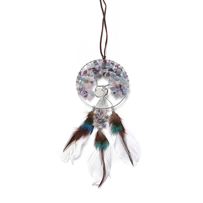 Jewelry WholesaleWholesale Tree of Life Natural Stone Crystal Dreamcatcher MOQ≥2 JDC-DC-GRong001 Dreamcatcher 共融 %variant_option1% %variant_option2% %variant_option3%  Factory Price JoyasDeChina Joyas De China