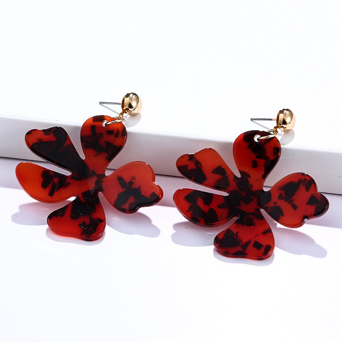 Wholesale Earrings Acetate Vintage Flowers MOQ≥2 JDC-ES-yefen008
