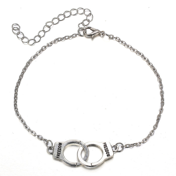 Wholesale ankle Chain Trend Beach Double -Layer Handcuffs Foot Chain JDC-AS-ZuanL002
