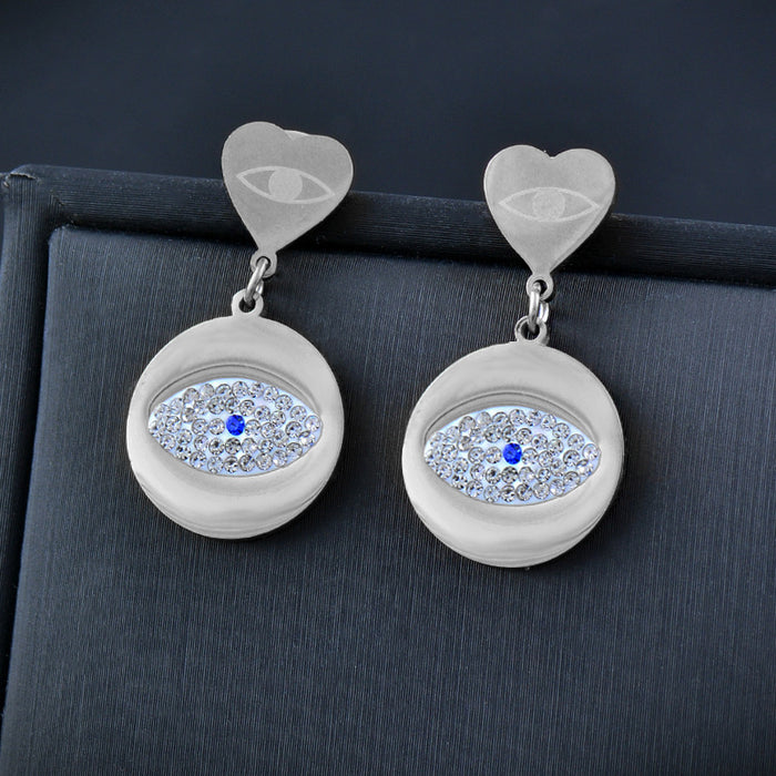Wholesale Earrings Titanium Steel Love Eyes Shells Stars Round MOQ≥2 JDC-ES-KeM001