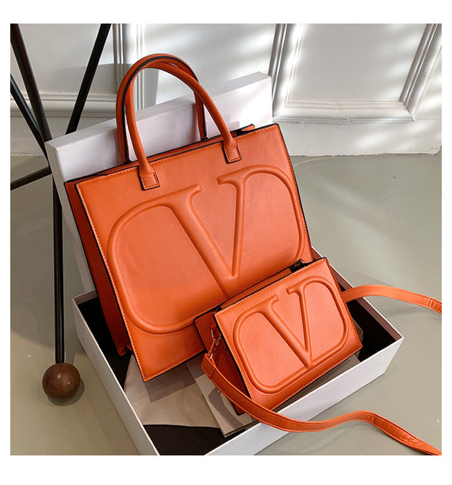 Wholesale Shoulder Bag PU Simple Handbag Diagonal Bag Set (F) JDC-SD-Taiyun008