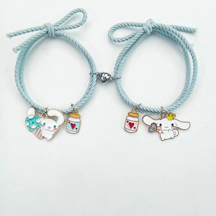 Wholesale Bracelet Alloy Cute Cartoon Head Rope Small Rubber Band Couple Magnetic Suction (S) MOQ≥2 JDC-BT-YiSha004