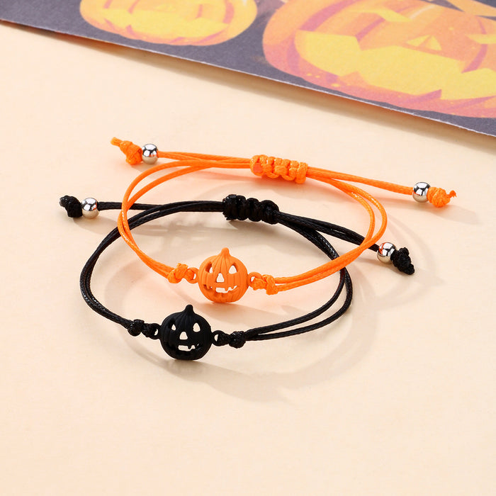 Wholesale Bracelet Alloy Halloween Ghost Face Pumpkin Bracelet Set MOQ≥2 JDC-BT-HanP006