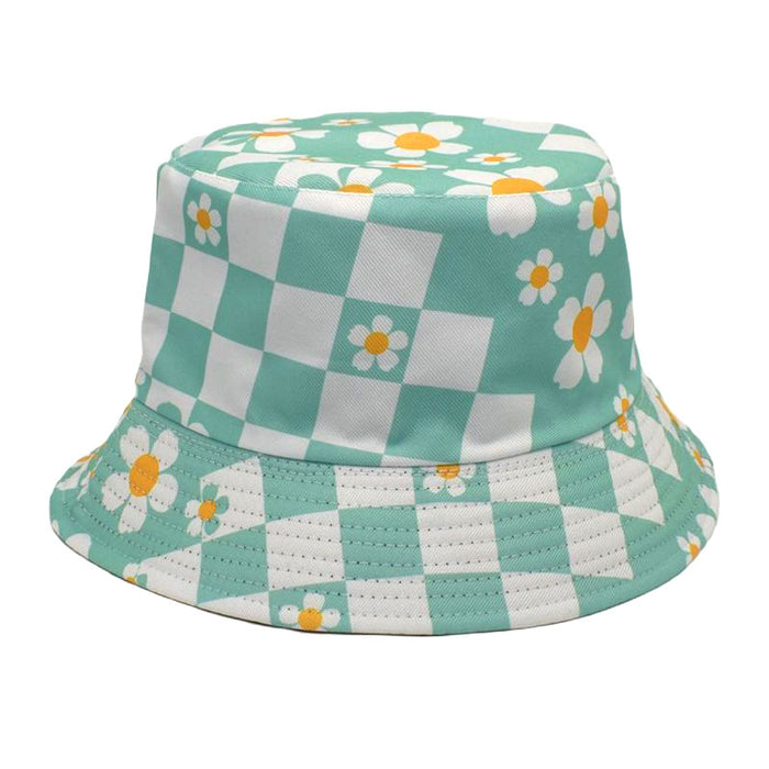 Wholesale hat fabric checkerboard plaid spring and summer pot hat MOQ≥2 JDC-FH-ShunMa007
