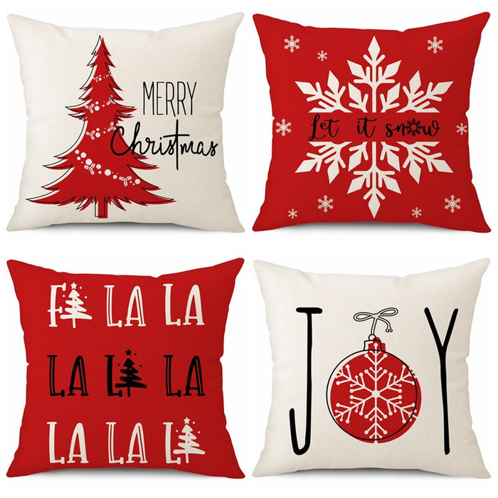 Wholesale Christmas Christmas Tree Snowflake Linen Pillowcase MOQ≥2 JDC-PW-YLong005