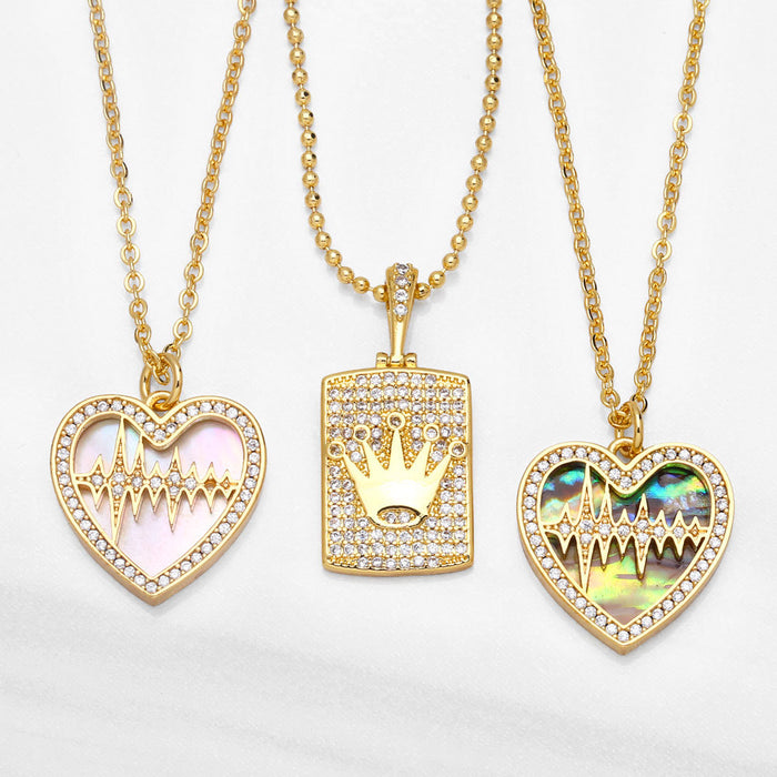 Wholesale Alloy Necklace Creative Fashion Love ECG Shell Clavicle Chain JDC-NE-AS592