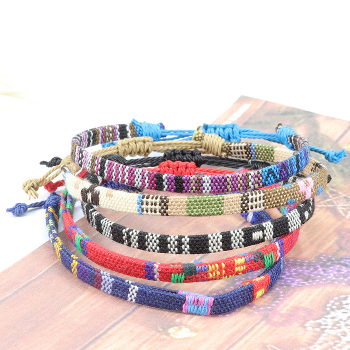 Jewelry WholesaleWholesale Nepalese wind wool linen woven fabric rainbow ankle bracelet JDC-AS-Yh001 Anklet 益烨 %variant_option1% %variant_option2% %variant_option3%  Factory Price JoyasDeChina Joyas De China