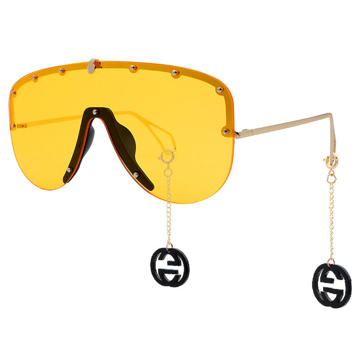 Wholesale Metal Rivet Large Rimless Men's Ladies Sunglasses JDC-SG-YinB010