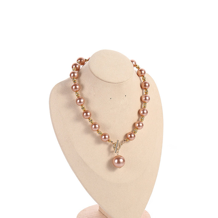Collar de perlas al por mayor Pendientes de perlas de agua dulce Collar de clavícula Set Moq≥2 JDC-Ne-NANH003