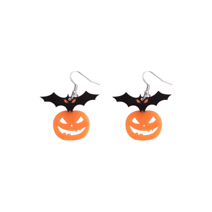 Pendientes al por mayor Halloween acrílico Pumpkin Moq≥2 JDC-ES-Moshu034