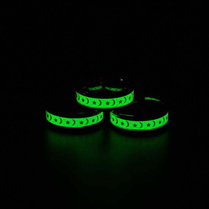Wholesale Ring Stainless Steel Green Star Moon Luminous JDC-RS-XinF005