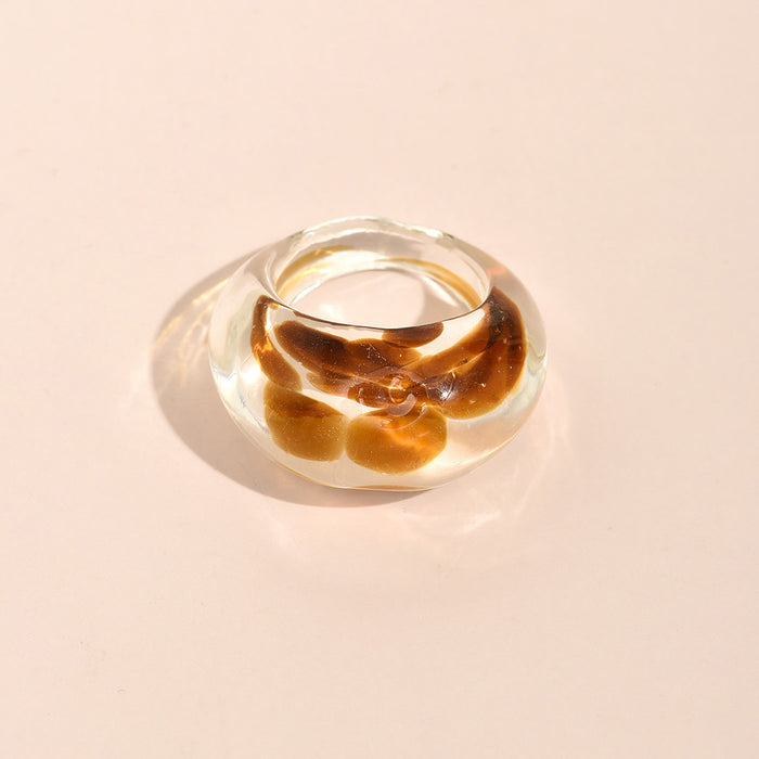 Wholesale Ring Glass Render Color Irregular MOQ≥120 JDC-RS-YYB001