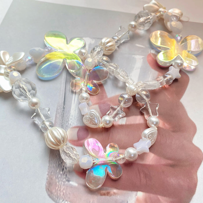 Wholesale butterfly pearl beaded lanyard diy phone case beauty original bracelet JDC-BT-HuoR001
