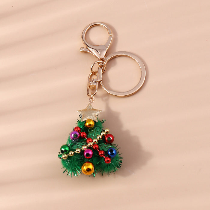 Wholesale Keychains Zinc Alloy Plush Felt Christmas Tree JDC-KC-Weny002