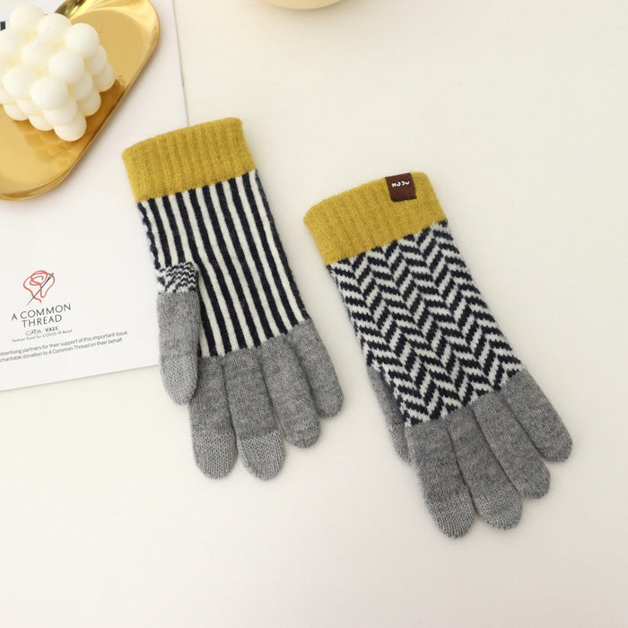 Wholesale Gloves Acrylic Warm Retro Knit Touch Screen JDC-GS-YanD008