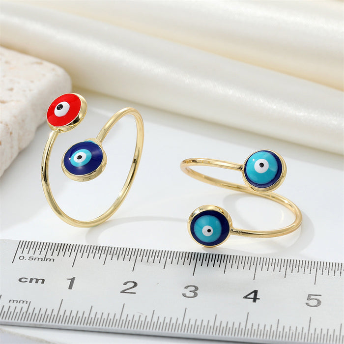 Jewelry WholesaleWholesale Devil's Eye Alloy Adjustable Ring MOQ≥3 JDC-RS-Juej006 Rings 觉际 %variant_option1% %variant_option2% %variant_option3%  Factory Price JoyasDeChina Joyas De China