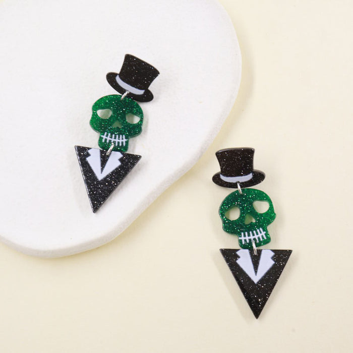 Wholesale Earrings Acrylic Suit Skull MQO≥2 JDC-ES-moshu016
