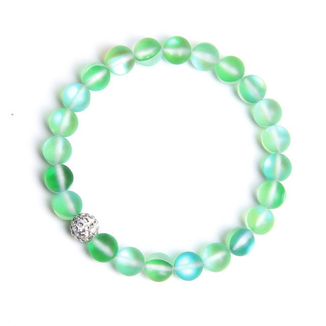 Wholesale Multicolor Moonstone Crystal Bracelet Shambhala Ball Gem Beads Beads JDC-BT-HanY001