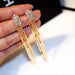 Jewelry WholesaleWholesale geometric multilayer crystal tassel earrings JDC-ES-Sideng031 Earrings 思登 %variant_option1% %variant_option2% %variant_option3%  Factory Price JoyasDeChina Joyas De China
